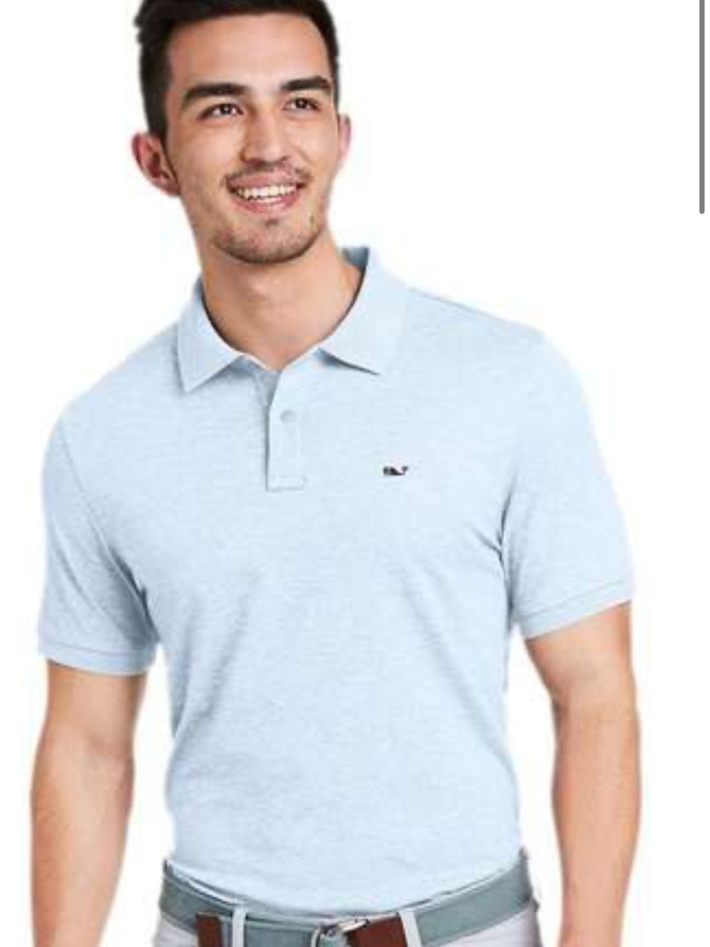 Vineyard Vines Light Blue Pique Edgar town Polo Shirt - Short Sleeve Classic